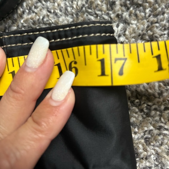 Nine West Black Nylon Shoulder Purse with White Stitching - Picture 5 of 9